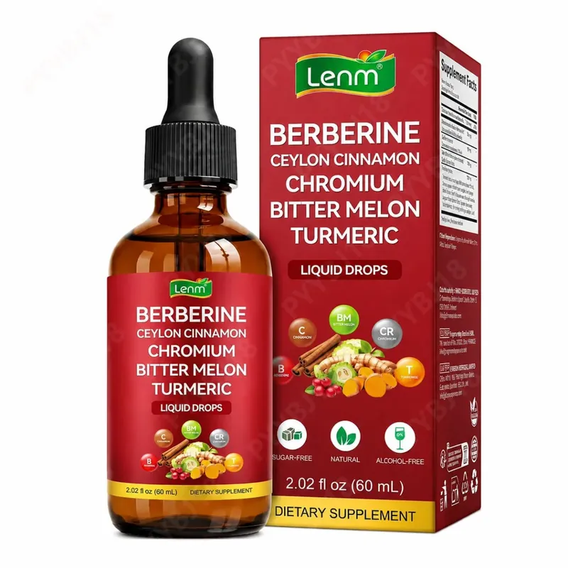 Berberine Liquid Drops Chromium & Ceylon Cinnamon Supports Vitality Metabolic Wellness Digestive Health Sugar-Free Non-GMO 60ml
