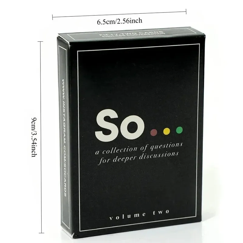 High Quality So Cards Conversation Starter Special Style Questions Card Game for Adults & Families Party Leisure Board Game
