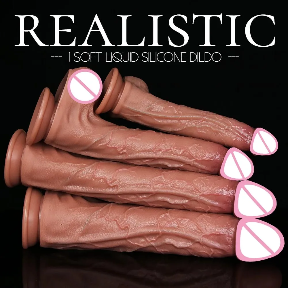 Super Realistic Veins Soft Dildo Male Silicone Genitals 3Colors Penis Vaginal Masturbation Suction Cup Dick Woman Anal Sex Toy