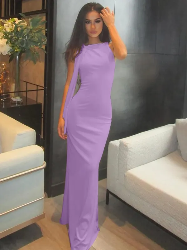 Hugcitar Fashion Solid O Neck Sleeveless Patchwork Sexy Bodycon Maxi Prom Dress Summer Women Clothes Party Festival Club Y2K