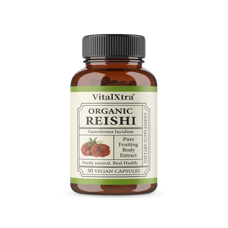 Kapsul Cendawan Reishi 1000mg Ganoderma Lucidum Menyokong Relaksasi Kesihatan Kekebalan Tubuh Tidur & Tenaga Asli Vegan Bukan GMO — image 8