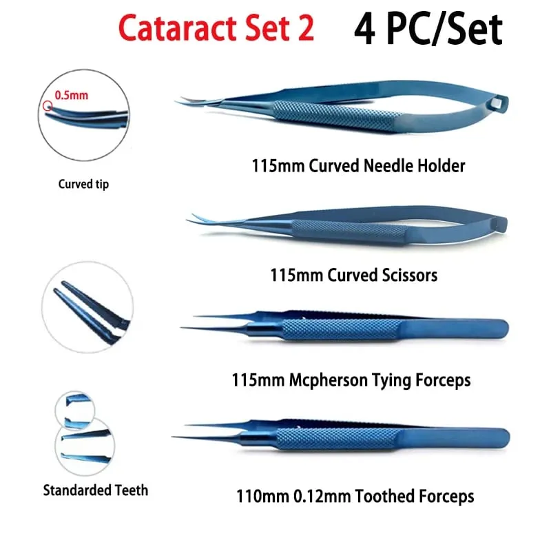 Non Medical use Cataract Set Tweezers Needle Holders 4pcs/set Household Repair Tools Hi Eye