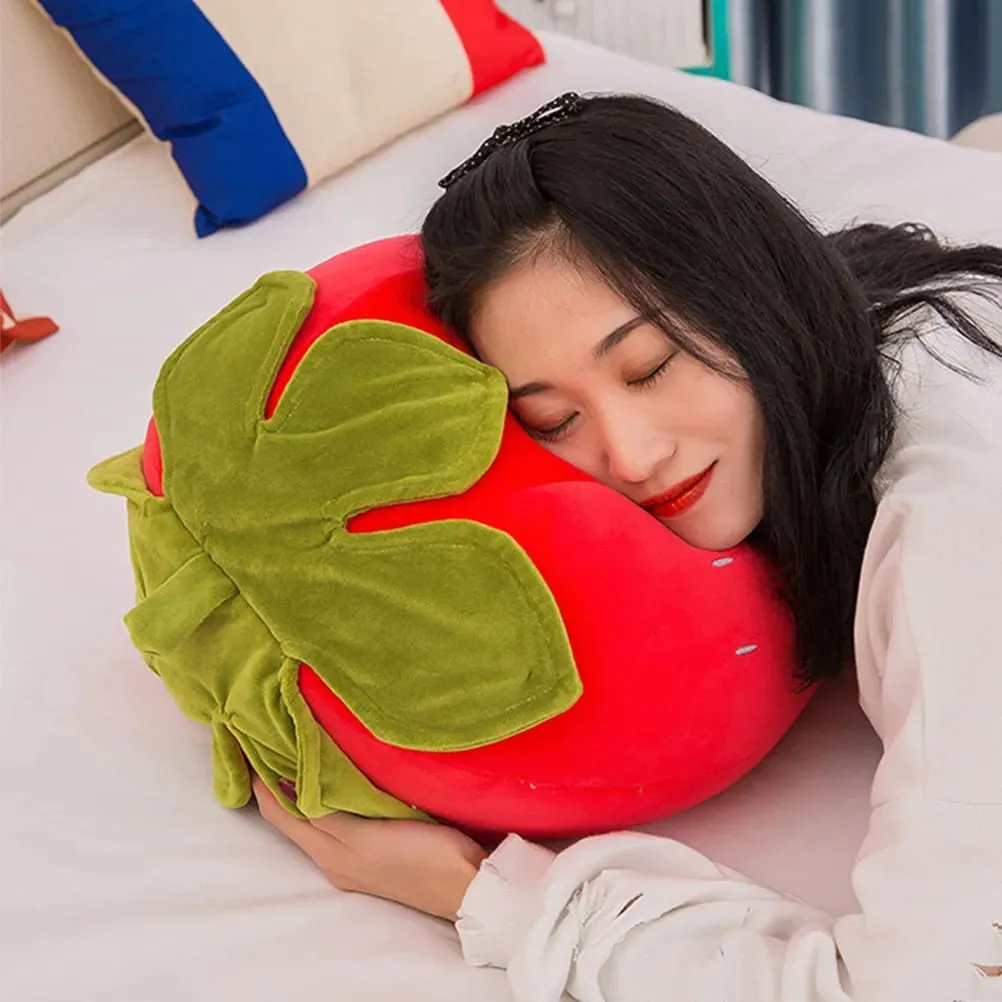 Creative Strawberry Cushion Soft Fruit Shape Pillow Cute Bedroom Decor Comfortable Supple Throw Pillow Decorative Strawberry