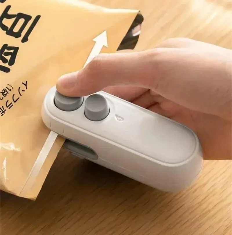 2in1 Plastic Bag Sealer Mini Portable Plastic Bags Sealing Machine Thermal Sealants Handheld Food Storage Packaging Heat Sealer