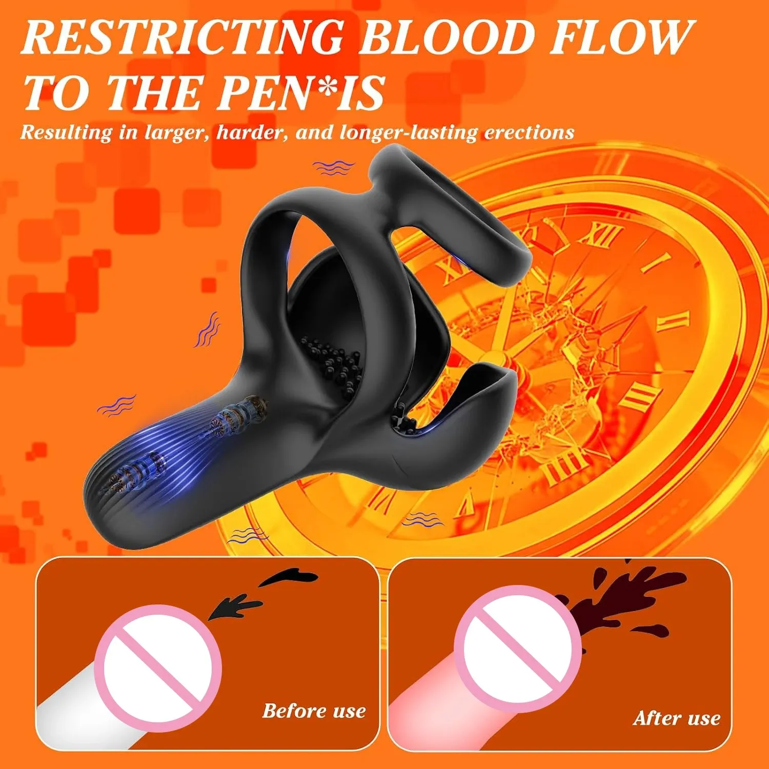 Remote Control Penis Cock Ring Vibrator Clitoral Stimulation Male Ejaculation Delay Stimulator Adult Sex Toy for Men Couple 18+