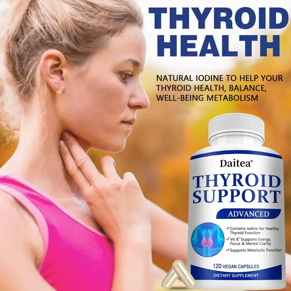 Thyroid Supplement with L-tyrosine Iodine Zinc & Selenium - Promotes Memory Cognitive Thyroid Health and Metabolism NON-GMO