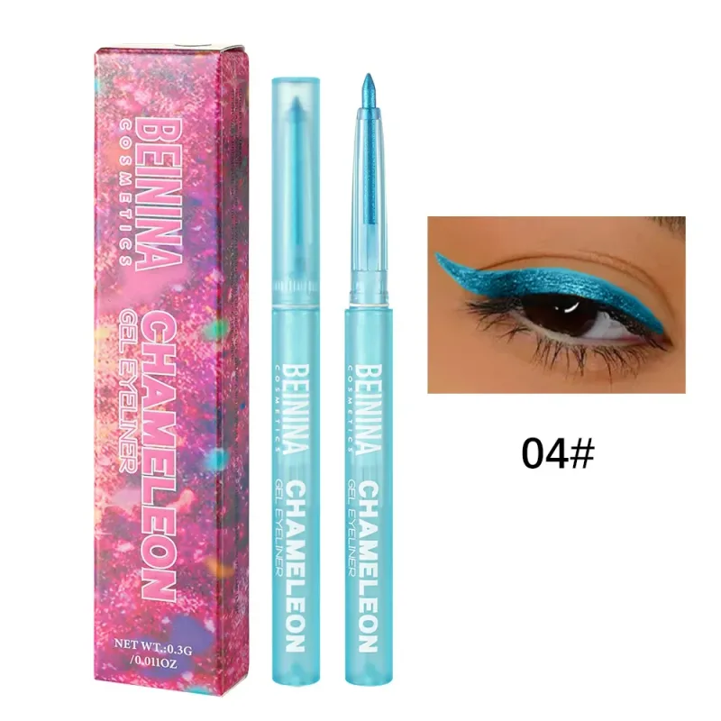 Metallic Chameleon Gold Eyeliner Gel Pen Pearlescent Polarized Glitter Green Inner Eye Liner Shiny Multicolor Soft Eyes Pigment