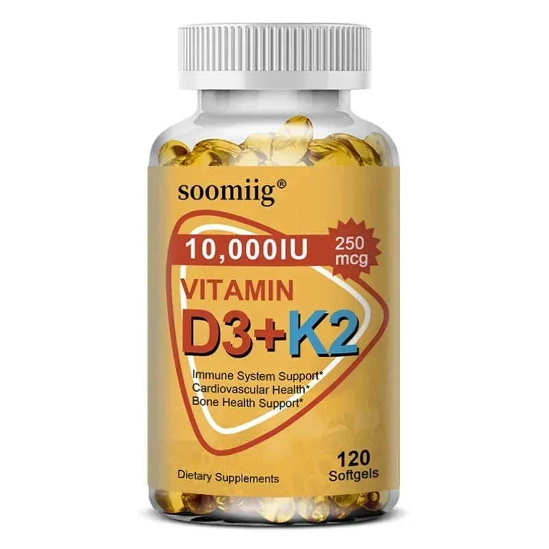 Vitamin D3 K2 Softgel Capsule Supplement Support Joint Bone and Immune Health Strong Bones & Healthy for Men Women