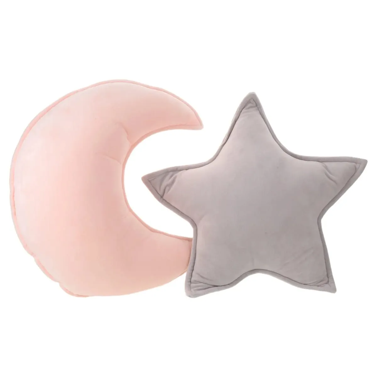 2Pcs Bantal Bulan dan Bintang Kusyen Bilik Bayi Hiasan Lembut Tapak Semaian Bantal Bantal Hiasan Katil untuk Ruang Tamu Bilik Tidur