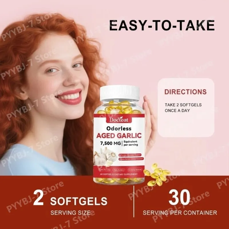 Výtažek z vyzrálého česneku bez zápachu 7500 mg 60 tobolek Ajo Envejecido Antioxidant a podpora imunity Denní česnekové tobolky — image 5
