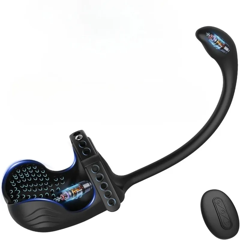 3 in 1 Anal Plug Vibrator Testicle Taint Stimulator Vibrating Cock Ring Remote Control Male Prostate Massager Sex Toy for Couple