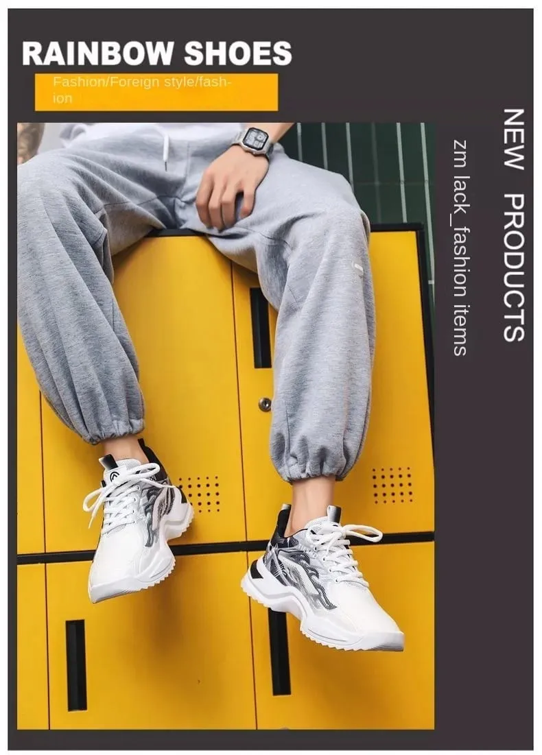 Free Shipping Men Shoes Casual Sports Walking Sneakers Lightweight Breathable Outdoor Autumn Spring Leather Height Increasing