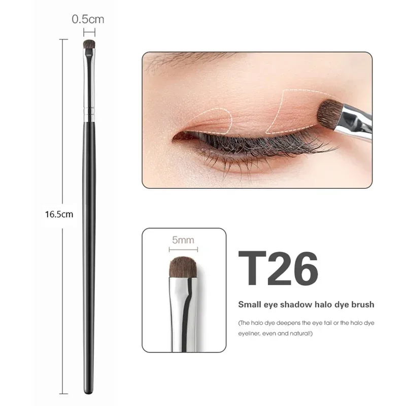 4ks jemné štětce na oční stíny Smudge Precision Eyeliner Smudge Makeup Brush Zvýrazňovač očních víček Ležící štětce na líčení bource morušového Nástroje