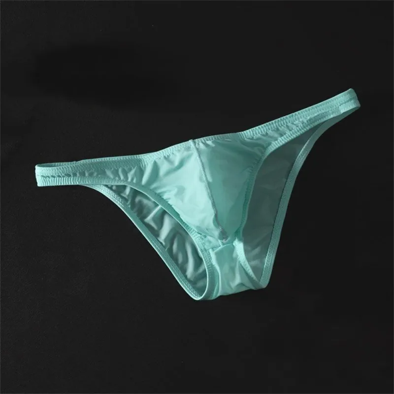 Sexy U Convex Briefs Thin Underwear Men Summer Breathable Silky Panties Male Calzoncillos Plus Size M-XXL