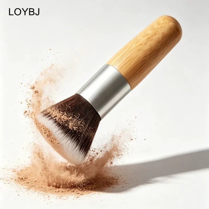 Bamboo Handle Foundation Brush Loose Powder Makeup Brushes Blush Contour Liquid Foundation Cream Professional Face Beauty Tools