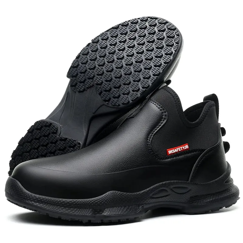 anti-skid kitchen work shoes non slip work waterproof boots lightweight Safety shoes for men chef work shoes leather sneakers