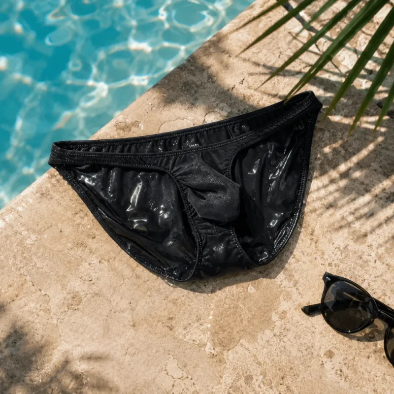 Quick-Dry Ultra-Thin Ice Silk กางเกงชั้นในชายไม่มีรอยต่อชุดชั้นใน U-Pouch ชุดชั้นในกางเกงตาข่าย Travel
