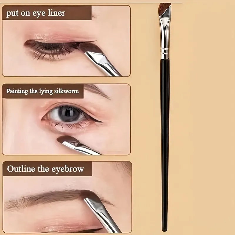 5pc Eyeliner Brush Set with Tilted Fine Blade Suitable for Precise Application - Suitable for All Skin Types Makeup Brushes Set