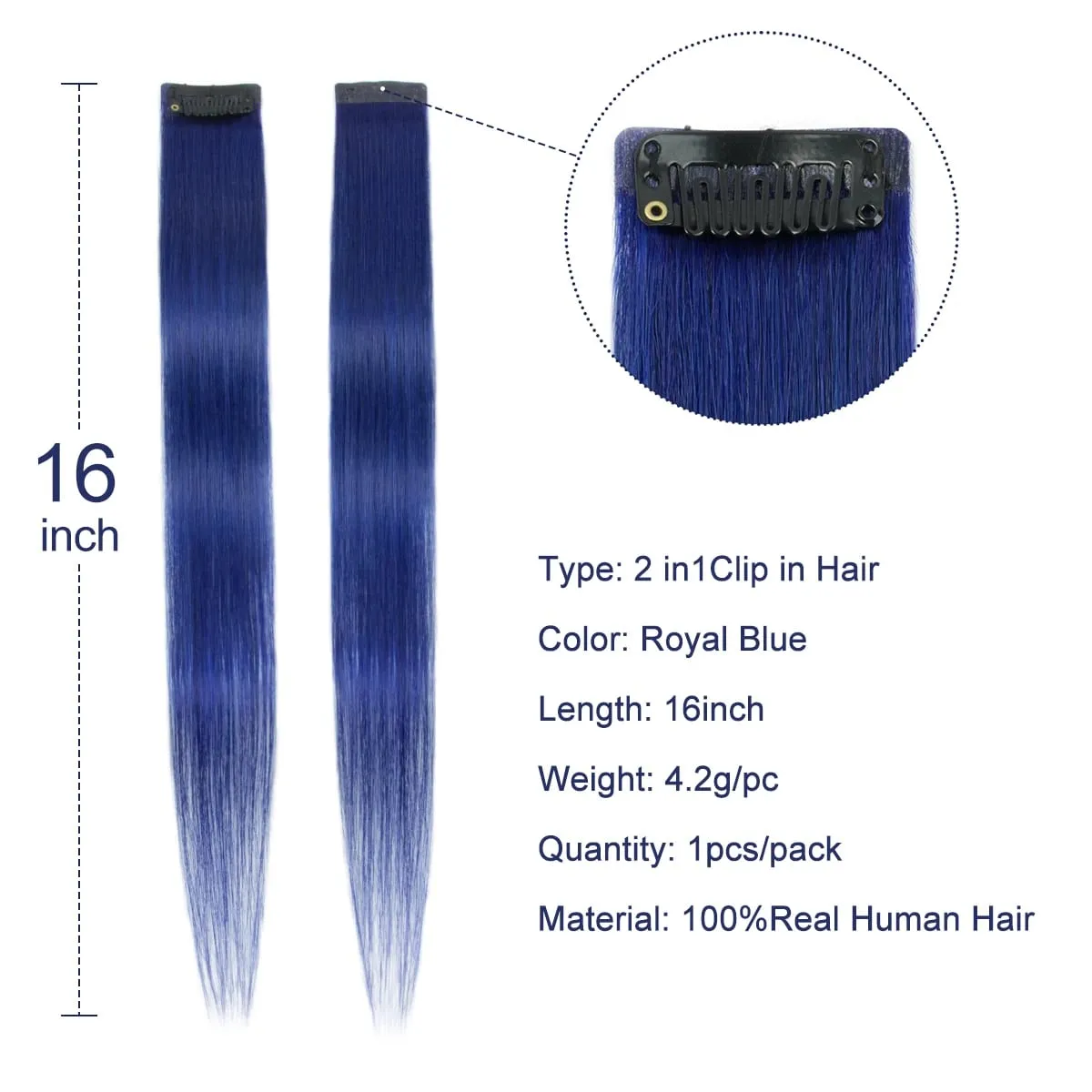 2 Pcs Green Hair Extensions 16Inches Straight Colored Hair Colorful Clip in Extensions Highlight Party for Girls and Women Gift
