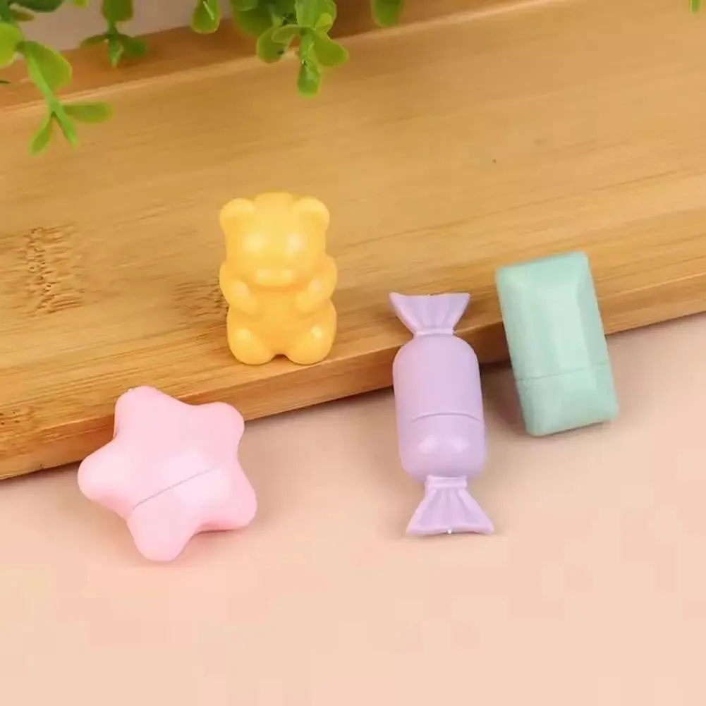 1/4 STK Bærbar tegneserie mini silikone læbebørste Cute Bear vinklede concealer børster Lip Balm Lip Gloss Concealer Make Up børster — image 4