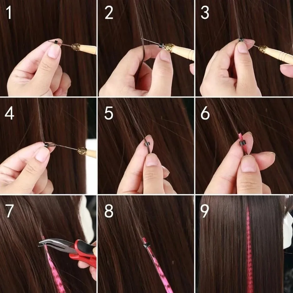 50 Strands/Pack Synthetic Colored I-Tip Stick Feather Hair Extensions Straight Hair 16 Inch For Women High Temperature Fiber — image 7