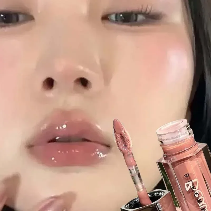 Ice Transparent Brun Lip Gloss Fugtgivende Glossy Flydende læbestift Nude Water Light Glas Spejl Lip Glaze Langtidsholdbar makeup