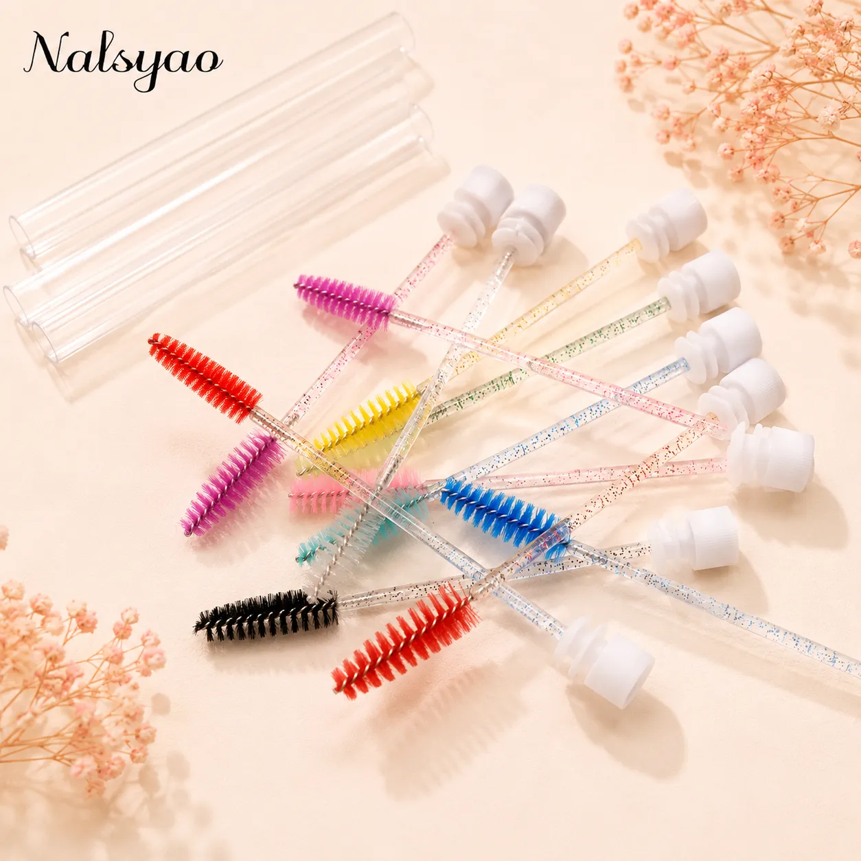 Disposable Mascara Wands Eyebrow Brush Applicator EyeLash Brushes 50pcs Reusable Eyelashes Brush Tube for Eyelash Extension