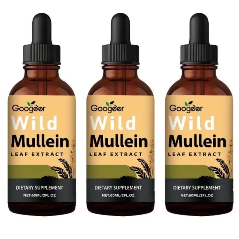 Mullein Liquid Drops 60ml with Wild Mullein Leaf Extract and Ginger Support Lung Health & Clean Impurities Plant Supplement