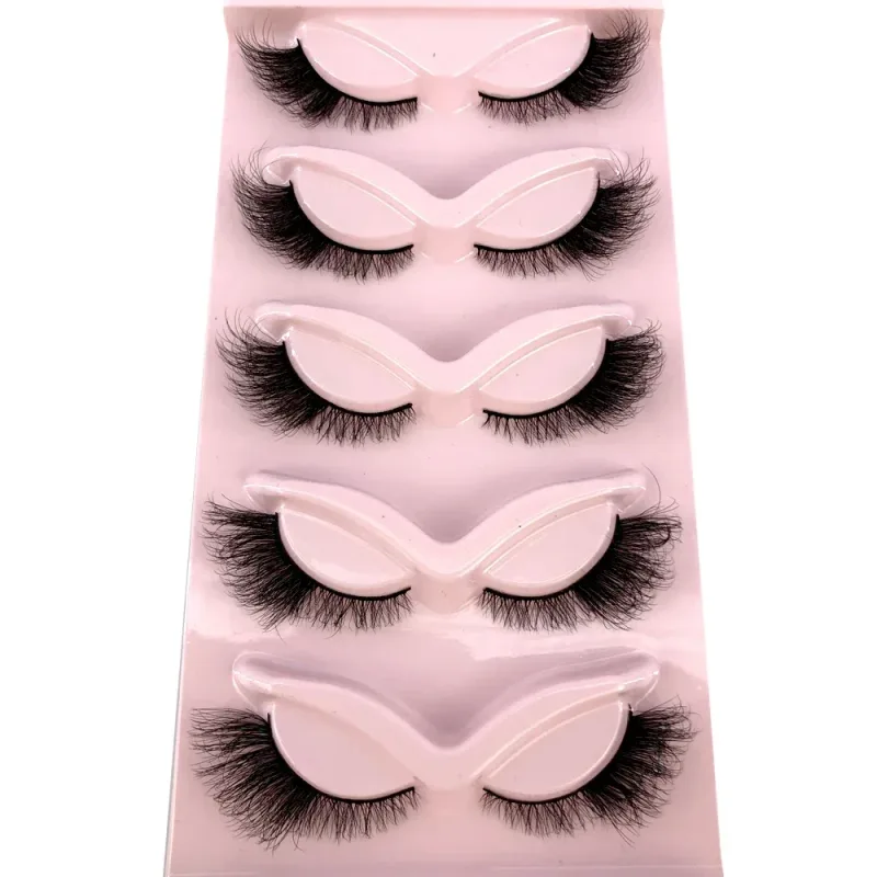 New Cat Eye Lashes 5/7/10 pairs 3D Faux Mink Eyelashes Winged Fluffy Fake Lashes Soft Natural long Full Strip Lash Make