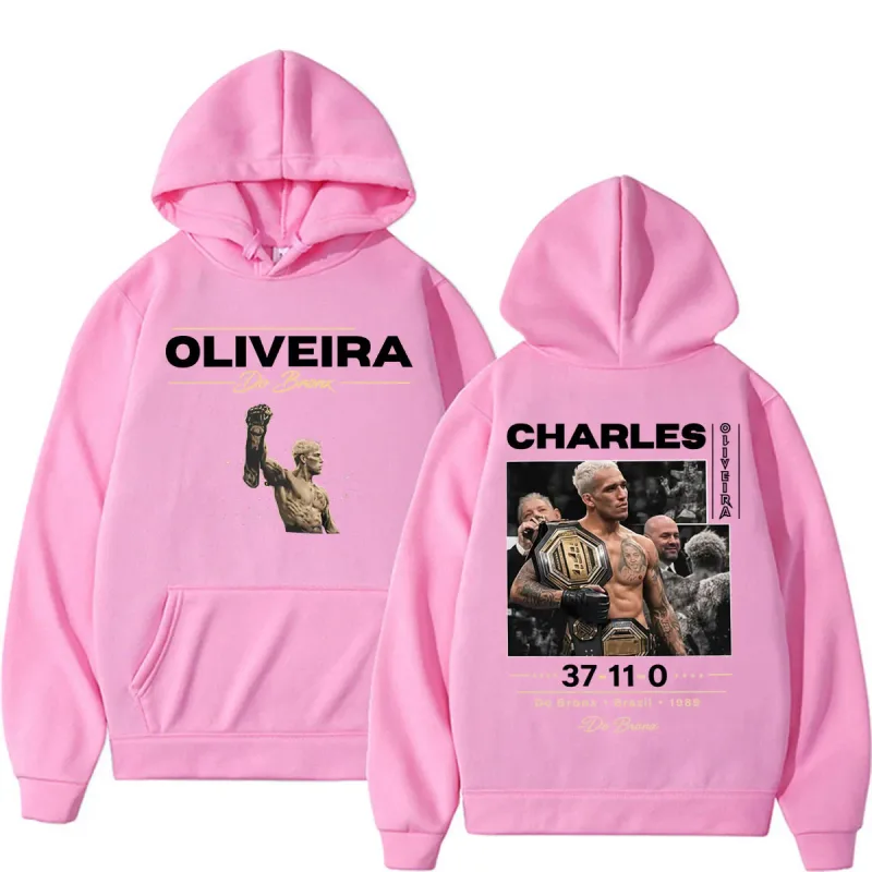 Do Bronx Brazil Charles Oliveira Graphic Sweatshirts Men Women Fashion Harajuku High Street Hoodies Cozy Fleece Oversized Hoodie