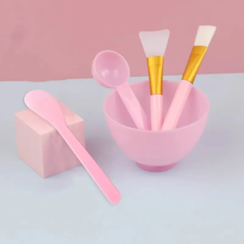 Face Mask Mixing Bowl Set 5pcs DIY Facemask Mixing Tool Kit Facial Mask Bowl Stick Spatula Silicone Soft Face Brushes Spoons