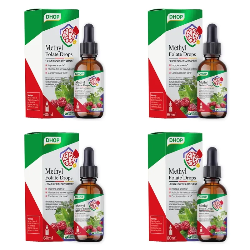 Methyl Folate Drops Liquid with Folate and Vitamin B12 Supports Brain Health for Nervous System Care - 120 Servings — image 10