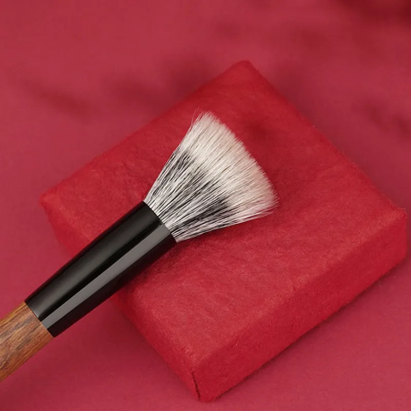Professional Handmade Make Up Brush 201 Soft Goat Fox Synthetic Hair Stippling Blush Brush Rosewood Handle Makeup Brushes