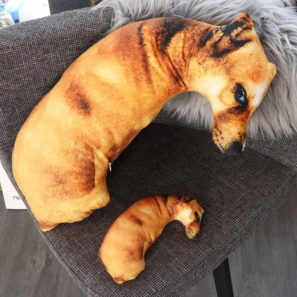 Cute 3D Lifelike Animal Throw Pillow Soft Dog Pillow Creative Cushion Office