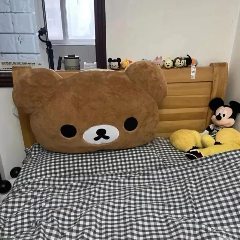 44cm Cute Rilakkuma Plush Toy Back Support Detachable Cover Bedside Large Pillow Comforter Washable Sleeping Pillow Gifts