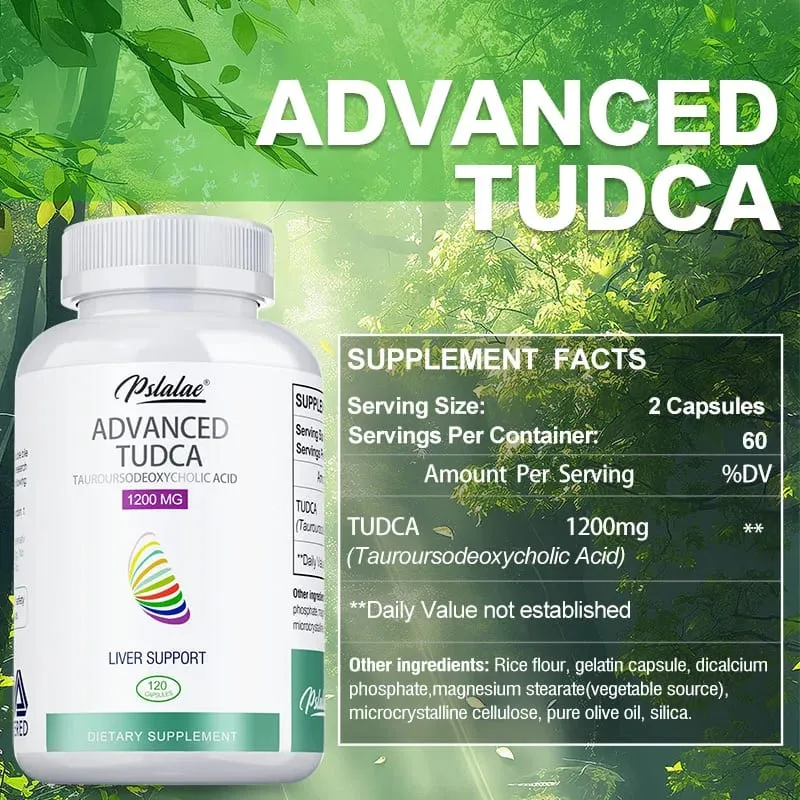 Supporto naturale per il fegato TUDCA 1200 mg - Supporta la disintossicazione e la riparazione della pulizia del fegato