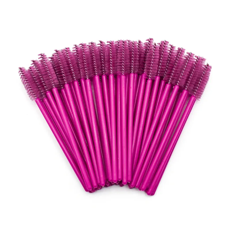 50pcs Disposable Eyelash Brushes Extension Rose Red Eyebrow Brush Mascara Wand Eye Lashes Cosmetic Tool Set Makeup Beauty