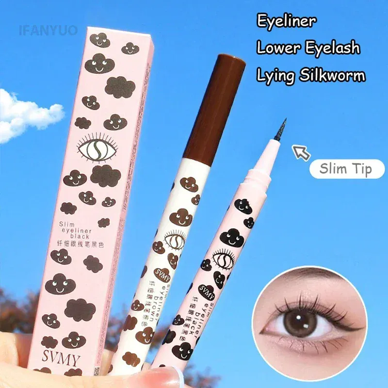 Stylo Eyeliner liquide mat naturel Ultra-fin, imperméable, séchage rapide, pour cils inférieurs, vers à soie, outil de maquillage pour les yeux lisses à haute teneur en pigments