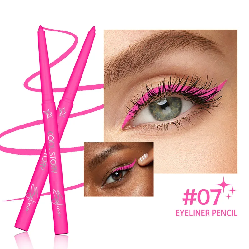 12-farbiger UV-fluoreszierender Eyeliner-Gelstift, wasserdicht, schnell trocknend, neonfarbener bunter Eyeliner, Weiß, Blau, Lila, Musik, Party, Augen-Make-up