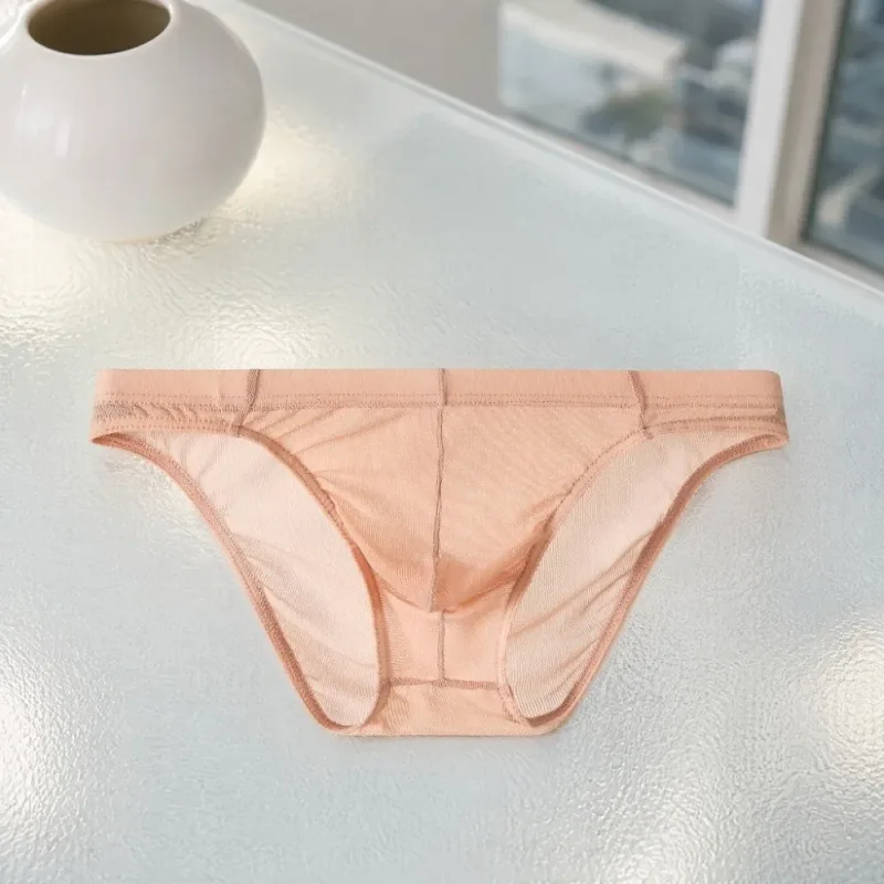 Lingerie Men Mesh Triangle Panties Low Waist Breathable Men Thin Briefs Transparent Thin Soft Underwear for Men Daily Wear — image 15