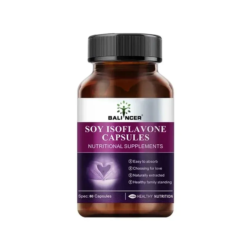 Soy Isoflavone Capsules Women's Health Hormone Balance Menopause Relief Mood Support Non-GMO Female Nutritional Supplement