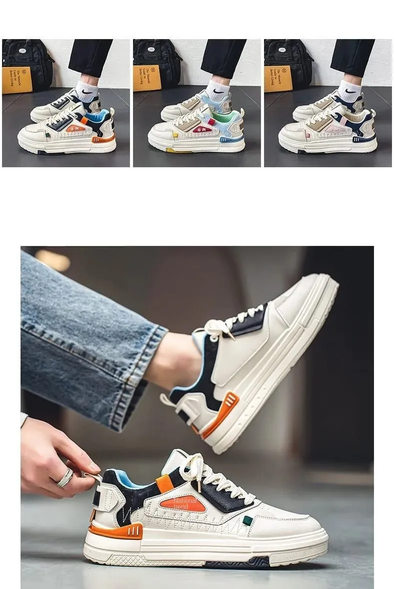 Men casual sports shoes leather breathable sneakers free shipping outdoor walking running board shoes comfortable lightweight