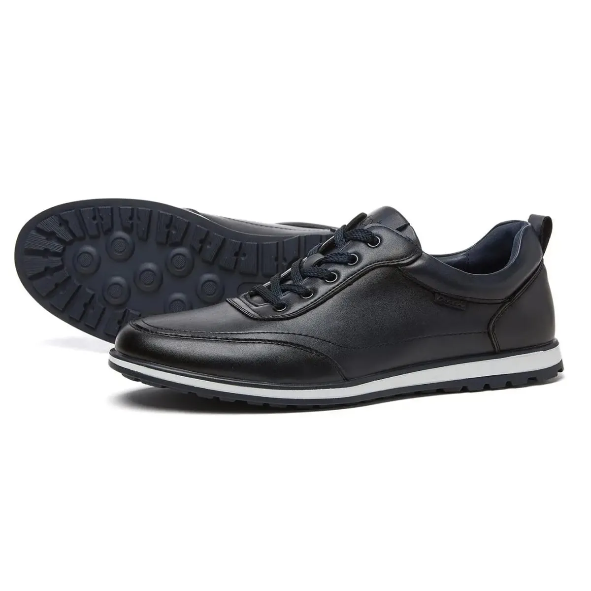 Desai Men's 2026 Autumn PU Leather Running Shoes Lace-up Non-slip Thick Sole Lightweight Walking Men's Sneakers And Casual Shoes — image 8