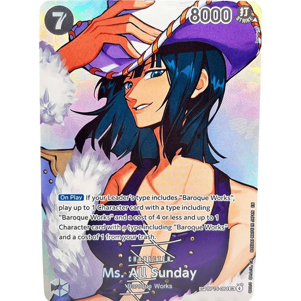 Collection Cards Nico Robin OP14-084 EN Shining Creativity Rare Holographic Embossed Textured Foil Cards