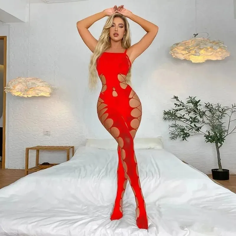 Plus Size Women's Sexy Sheer Leather Lingerie Corset Bodysuit Sleepwear Nightwear Body Stocking for Women