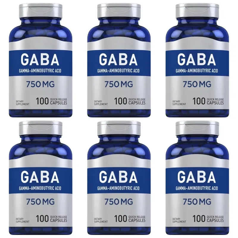 750mg Gamma-Aminobutyric Acid 100 Quick Release Capsules Non-GMO & Gluten Free Dietary Supplement for adult