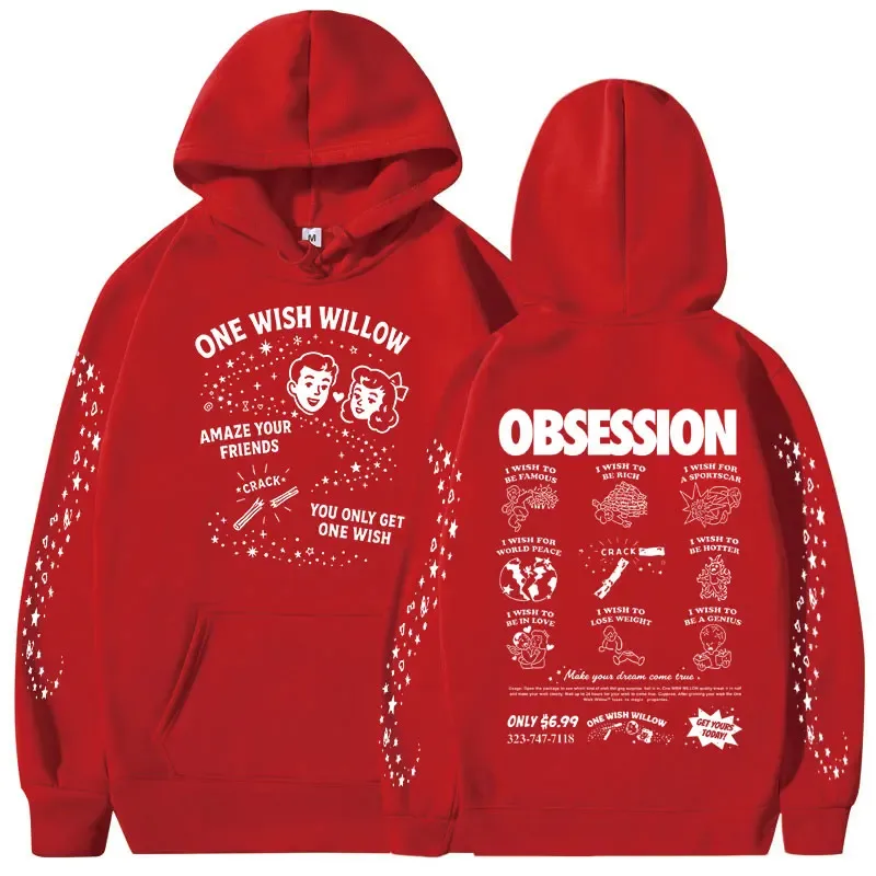 Horror Movie Obsession One Wish Willow Hoodies Men's Women Clothing Fashion Gothic Oversized Long Sleeves Hooded Sweatshirts