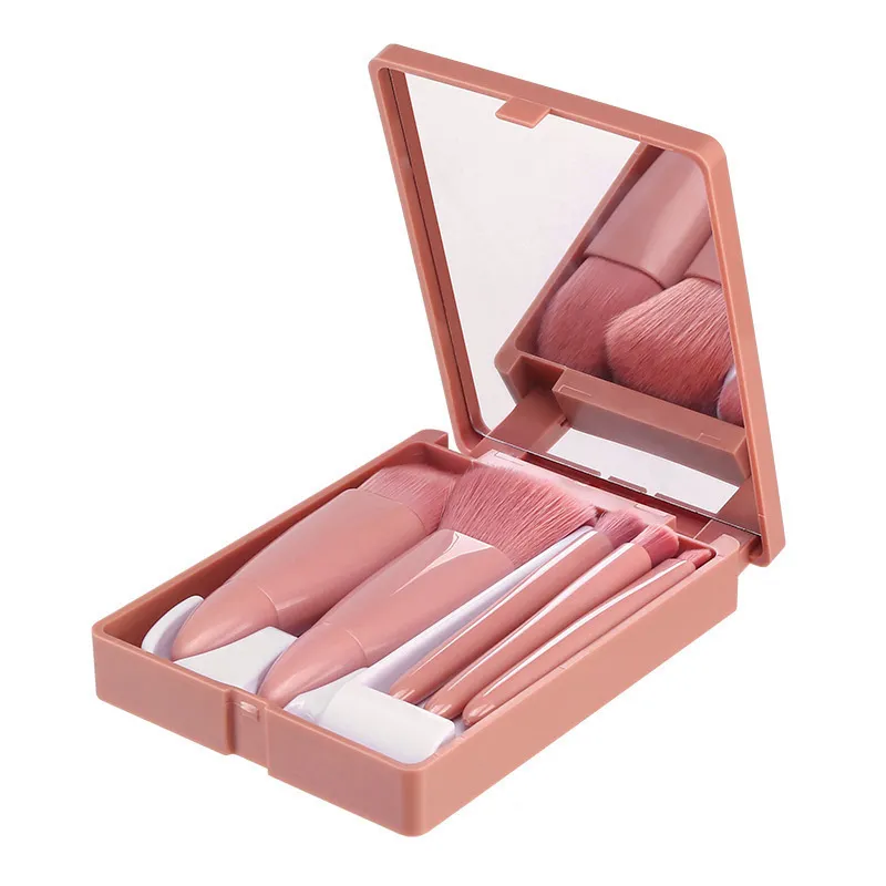 5pcs Travel Size Makeup Brushes Set Mini Makeup Brushes Small Complete Function Cosmetic Brushes Kit With Case And Mirror Perfe — image 5