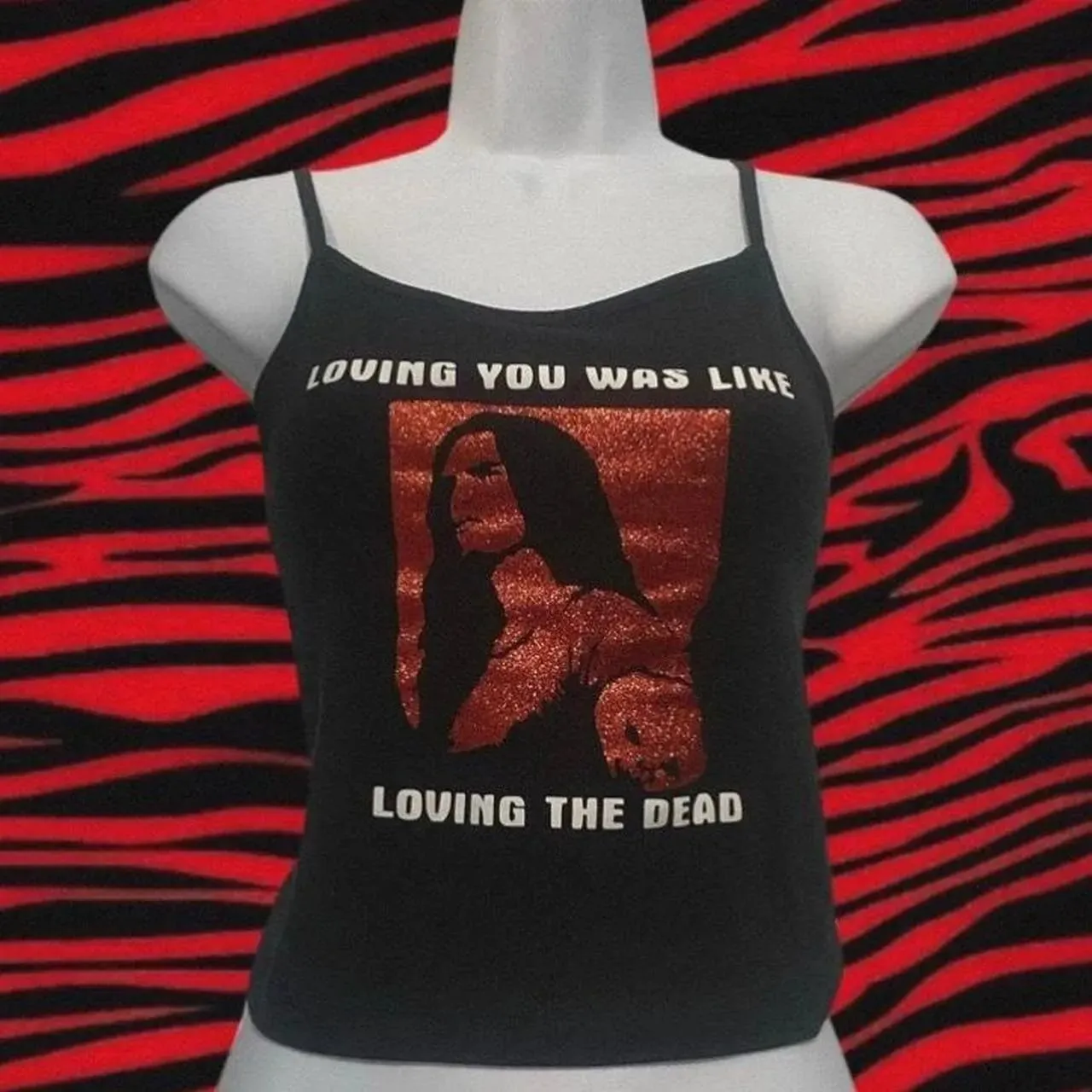 System Of A Down Hand Print Women Crop Cami Top Y2K Rock Band Slim Fit Spaghetti Strap Sleeveless Vintage Grunge Tank Top