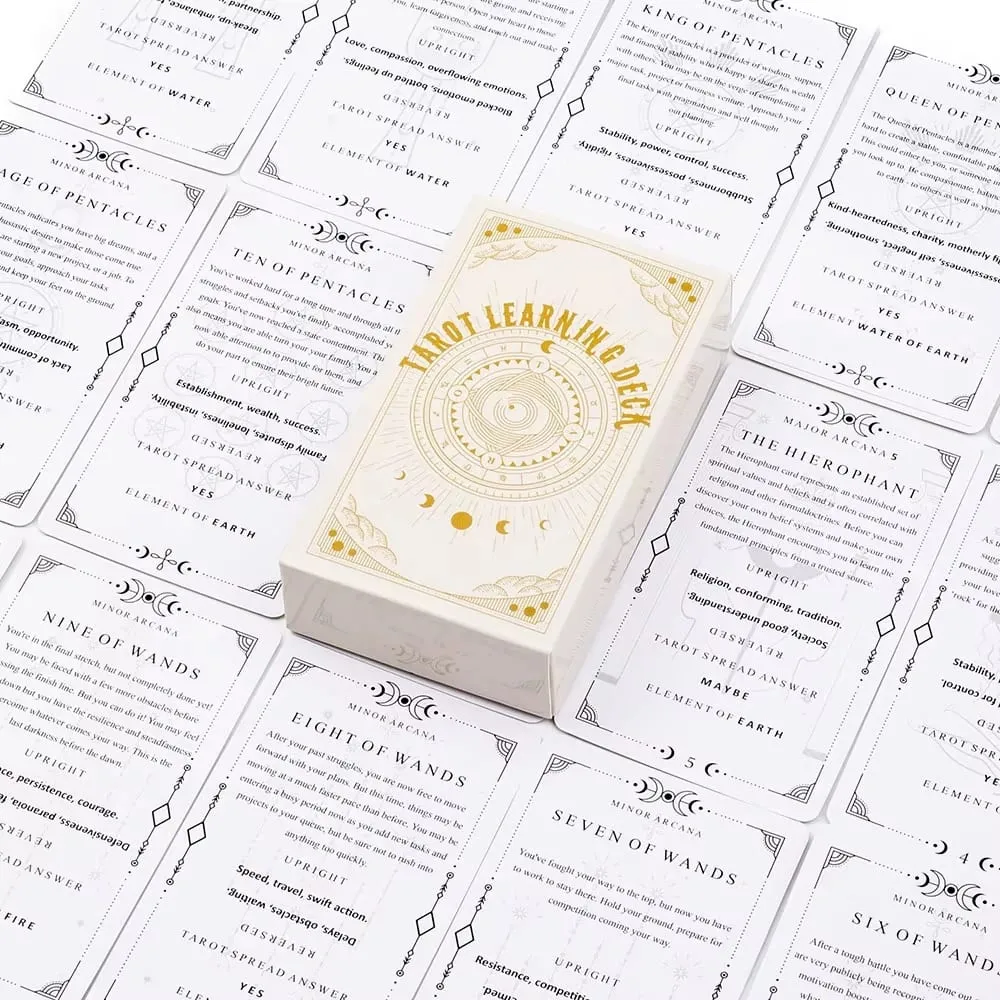 Tarot Learning Deck A 81 Card English Version 10.4*6 CM Mystical Fortune Telling Divination Board Playing Games for Beginners